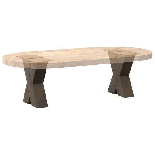 Крака за масичка за кафе, X-образни, 2 бр., естествена стомана, 30 x (30-31) см, стомана