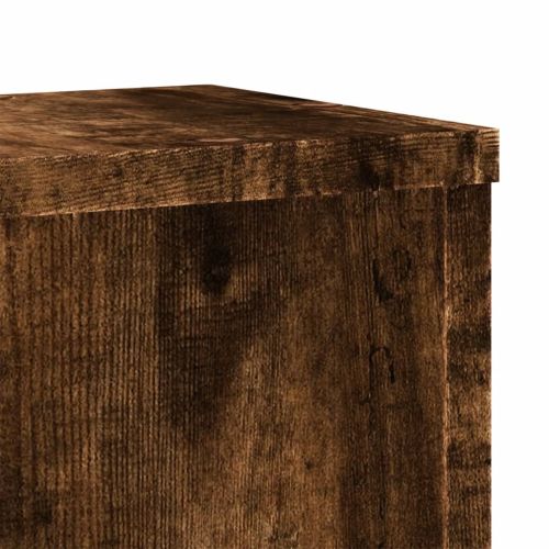 Стойки за растения 2 бр опушен дъб 17x17x60 см инженерно дърво