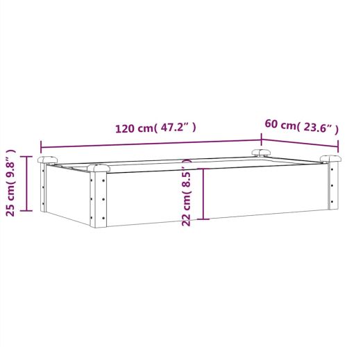 Градинско повдигнато легло с вложка 120x60x25 см масивна ела