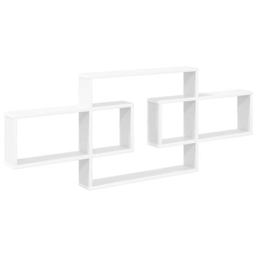 Стенен рафт Бяло 130 x 10 x 50 см Инженерна дървесина