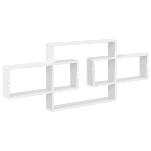 Стенен рафт Бяло 130 x 10 x 50 см Инженерна дървесина