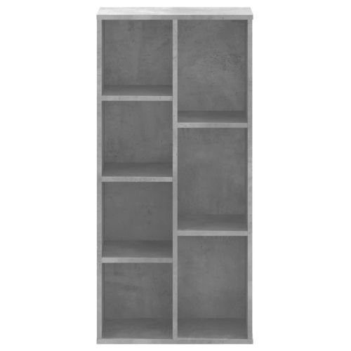 Библиотека, бетонно сива, 50x25x105 см, инженерно дърво
