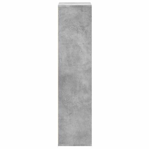 Библиотека, бетонно сива, 50x25x105 см, инженерно дърво