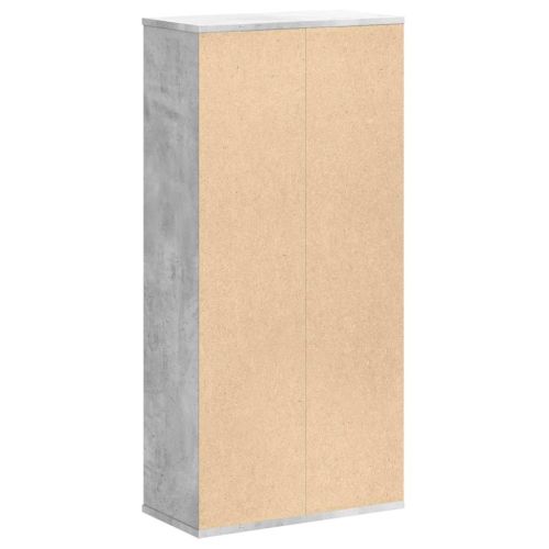 Библиотека, бетонно сива, 50x25x105 см, инженерно дърво