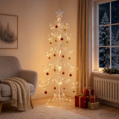 Метално коледно дърво KUOPIO 150 см стомана White