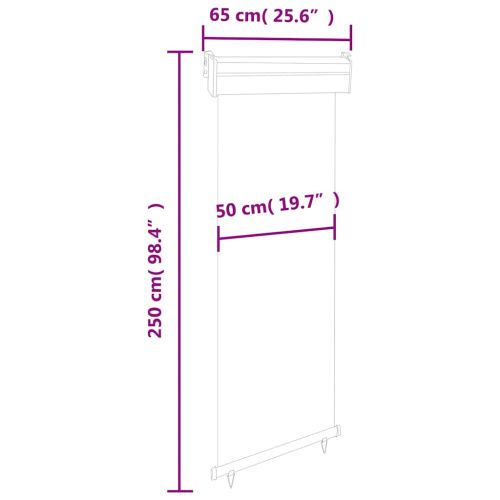 Вертикална тента за балкон, 65x250 см, кафява