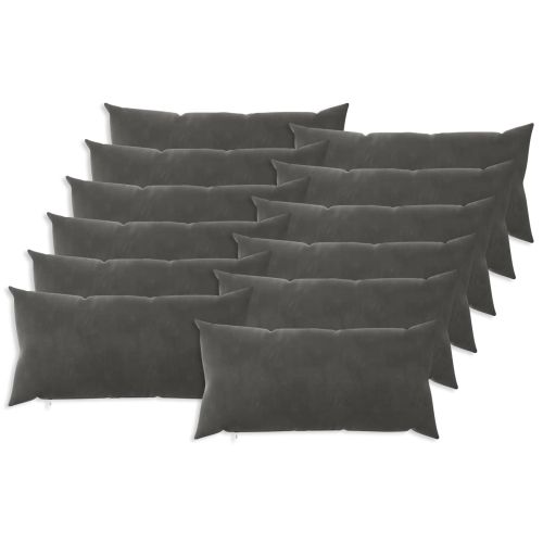 Калъфка за възглавница 12 pcs HEERLEN Тъмносиво 40 x 80 cm