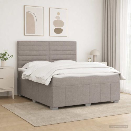 Континентално легло с матрак Таупе 140 x 190 cm Текстил
