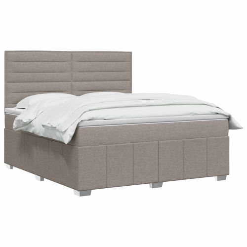 Континентално легло с матрак Таупе 140 x 190 cm Текстил