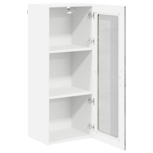Стенен стъклен шкаф LUCCA Бетонно сиво 40 x 31 x 100 см