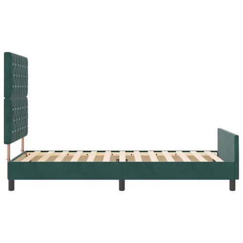 Легло с пружинирана основа Тъмен зелен 100 x 200 cm Кадифе
