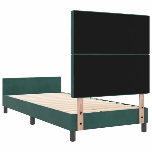 Легло с пружинирана основа Тъмен зелен 100 x 200 cm Кадифе