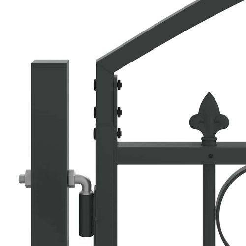 Врата за ограда ASSEN 401 x 250 см Стомана Сив С ключалка