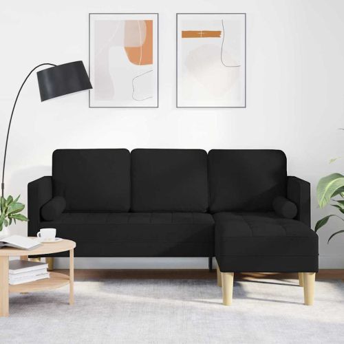 Комплект дивани Черно 173 x 131 x 67 см Полиестер