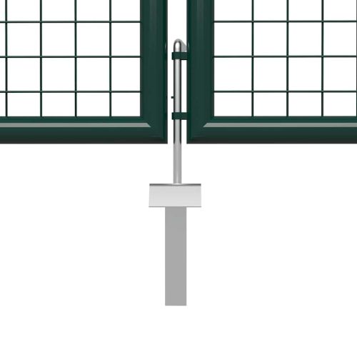 Градинска порта, стомана, 500x100 см, зелена