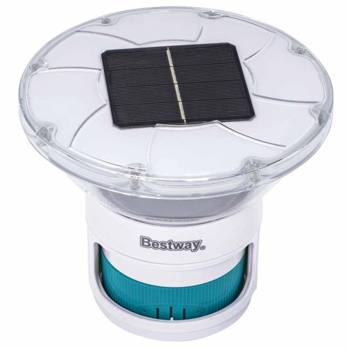 Bestway Плаваща соларна лампа с LED ленти Бяло Ø 7,6 см PC и ABS