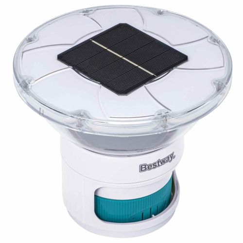 Bestway Плаваща соларна лампа с LED ленти Бяло Ø 7,6 см PC и ABS