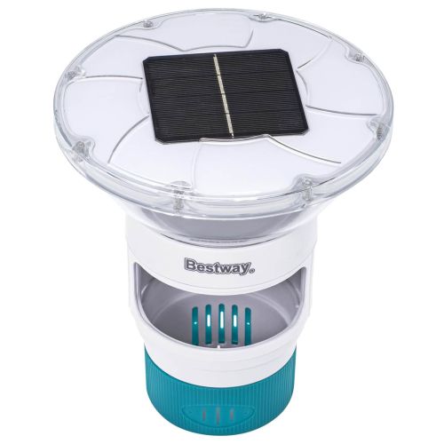 Bestway Плаваща соларна лампа с LED ленти Бяло Ø 7,6 см PC и ABS