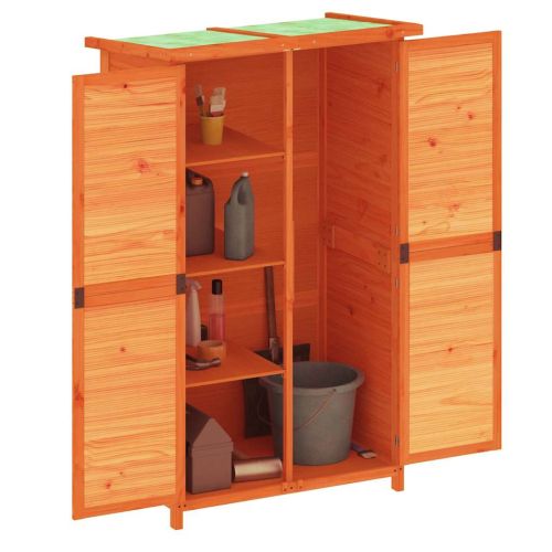 Градинска барака за инструменти кафява 83x57x140 см бор масив