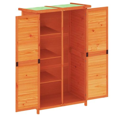 Градинска барака за инструменти кафява 83x57x140 см бор масив