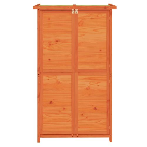 Градинска барака за инструменти кафява 83x57x140 см бор масив