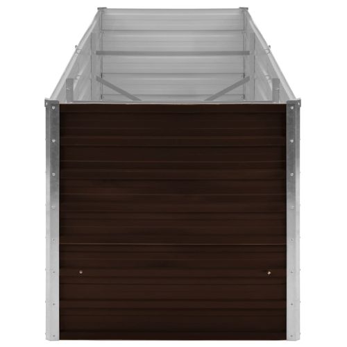 Градинска висока леха кафява 240x80x77 см поцинкована стомана