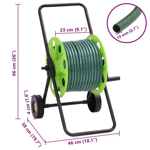 Макара за маркуч количка със зелен маркуч 0,75" 20 м PVC