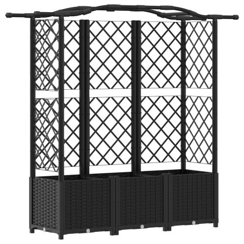 Повдигнато легло с решетка и покривка Черно 163 x 40 x 138 см