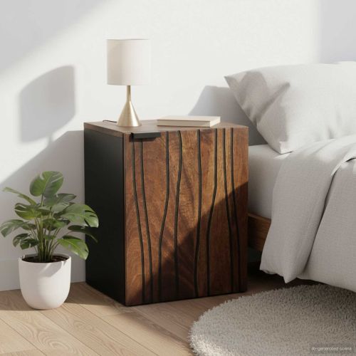 Шкаф за мивка в баня Орех 38 x 33,5 x 48 см Инженерна дървесина