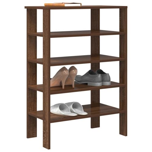 Етажерка за обувки, кафяво дъб, 61x32x87,5 см, инженерно дърво
