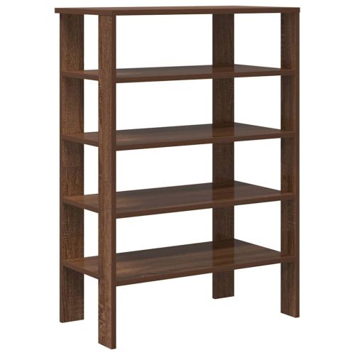 Етажерка за обувки, кафяво дъб, 61x32x87,5 см, инженерно дърво