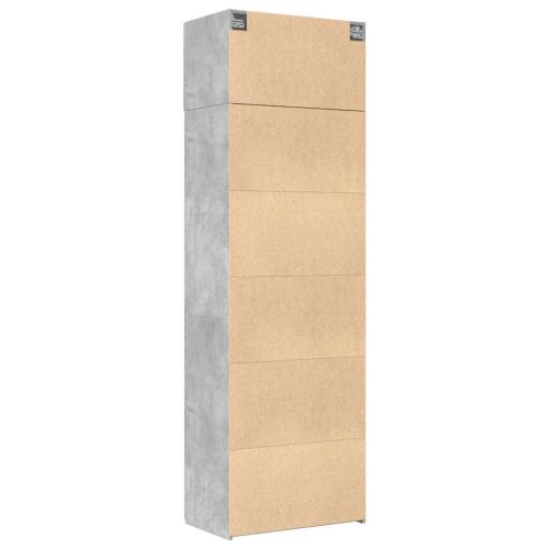 Шкаф за съхранение бетонно сив 70x42,5x225 см инженерно дърво