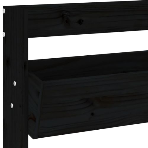 Стенни кашпи 3 нива 60x18,5x110 см черни бор масивна дървесина