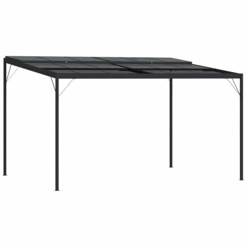 Беседка с покрив, антрацит, 4x3x2,5 м, алуминий и стомана