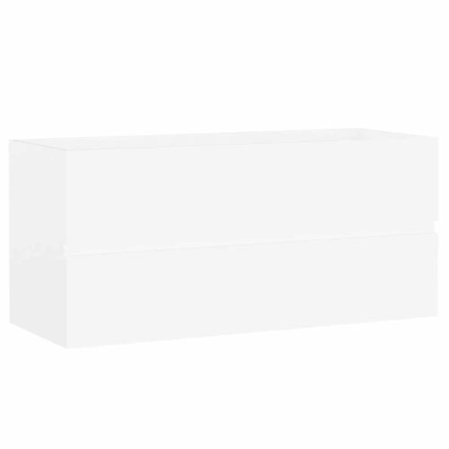 Долен шкаф за мивка, бял, 100x38,5x45 см, инженерно дърво