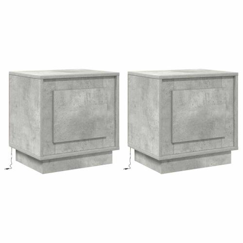Нощен шкаф 2 бр. Циментено сиво 44 x 34,5 x 45 см