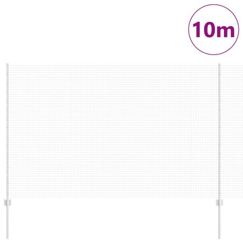 Заварена телена ограда с колове 10 x 1,5 m Поцинкована стомана