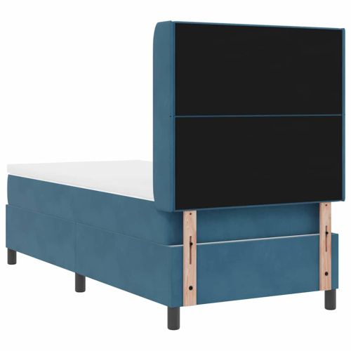 Легло с пружинирана основа с таблото Синьо 90 x 190 cm Кадифе