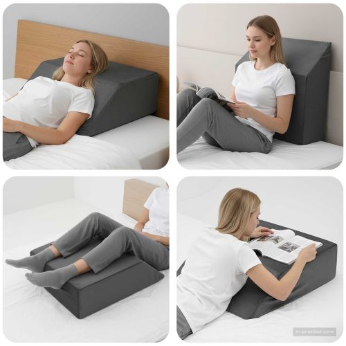 Възглавничка за крака 63 x 52 x 19 см Твърд PU пяна Сив