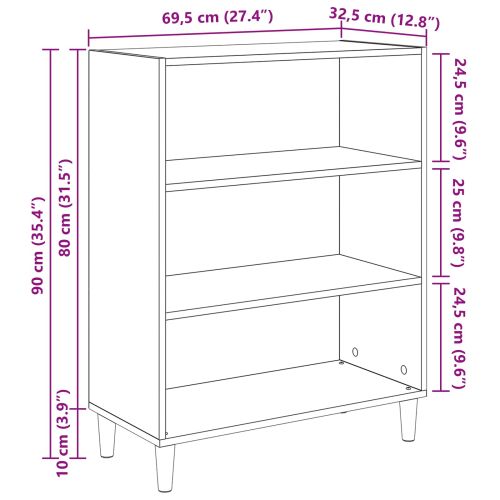 Служебен шкаф Дъб 69,5 x 32,5 x 90 см Инженерна дървесина