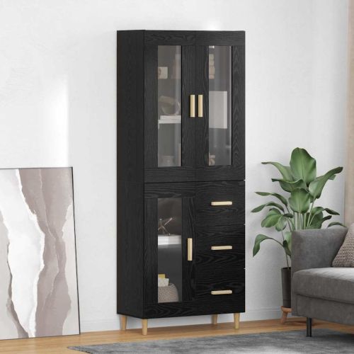 Висок шкаф Черния дъб 69,5 x 34 x 180 см Инженерна дървесина