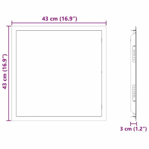 Достъпен панел Бяло 43 x 43 x 3 см Стомана