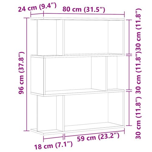 Шкаф за книги от старо дърво 80x24x96 cm Инженерна дървесина