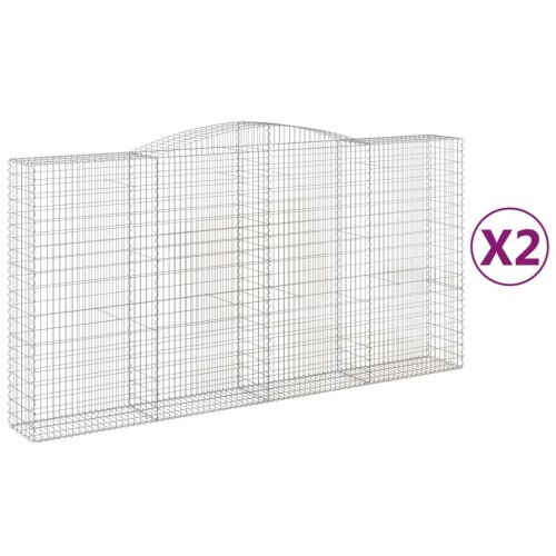Габионни кошници арка 2 бр 400x50x200/220 см поцинковано желязо