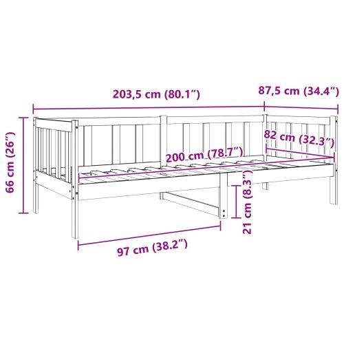 Рамка за легло с таблото Кафяво с восъчно покритие 80 x 200 cm