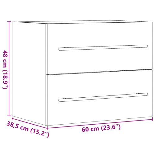 Долен шкаф за мивка бетонно сив 60x38,5x48 см инженерно дърво
