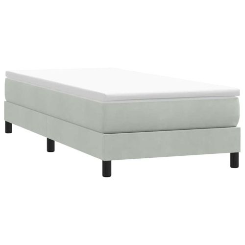 Box Spring легло без матрак Светло сиво 100x210 cm кадифе