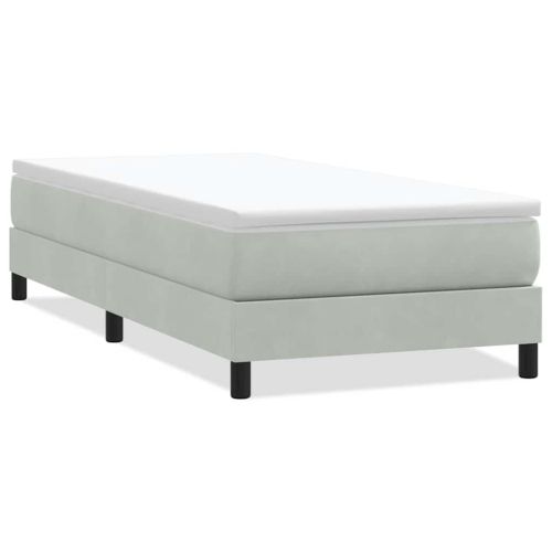 Box Spring легло без матрак Светло сиво 100x210 cm кадифе