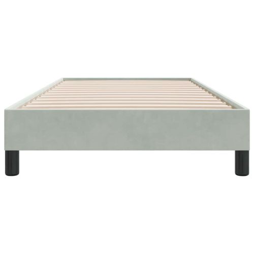 Box Spring легло без матрак Светло сиво 100x210 cm кадифе