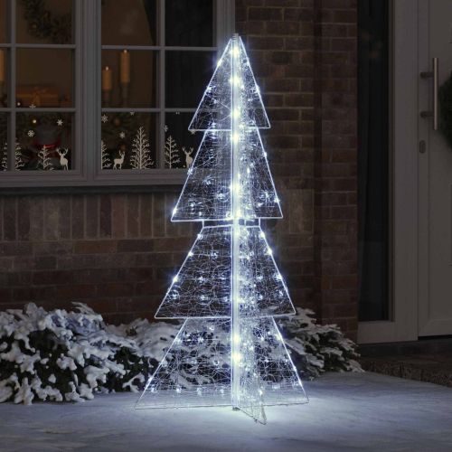Коледно дърво 160 LED светодиода Студено бяло 150 cm Акрил